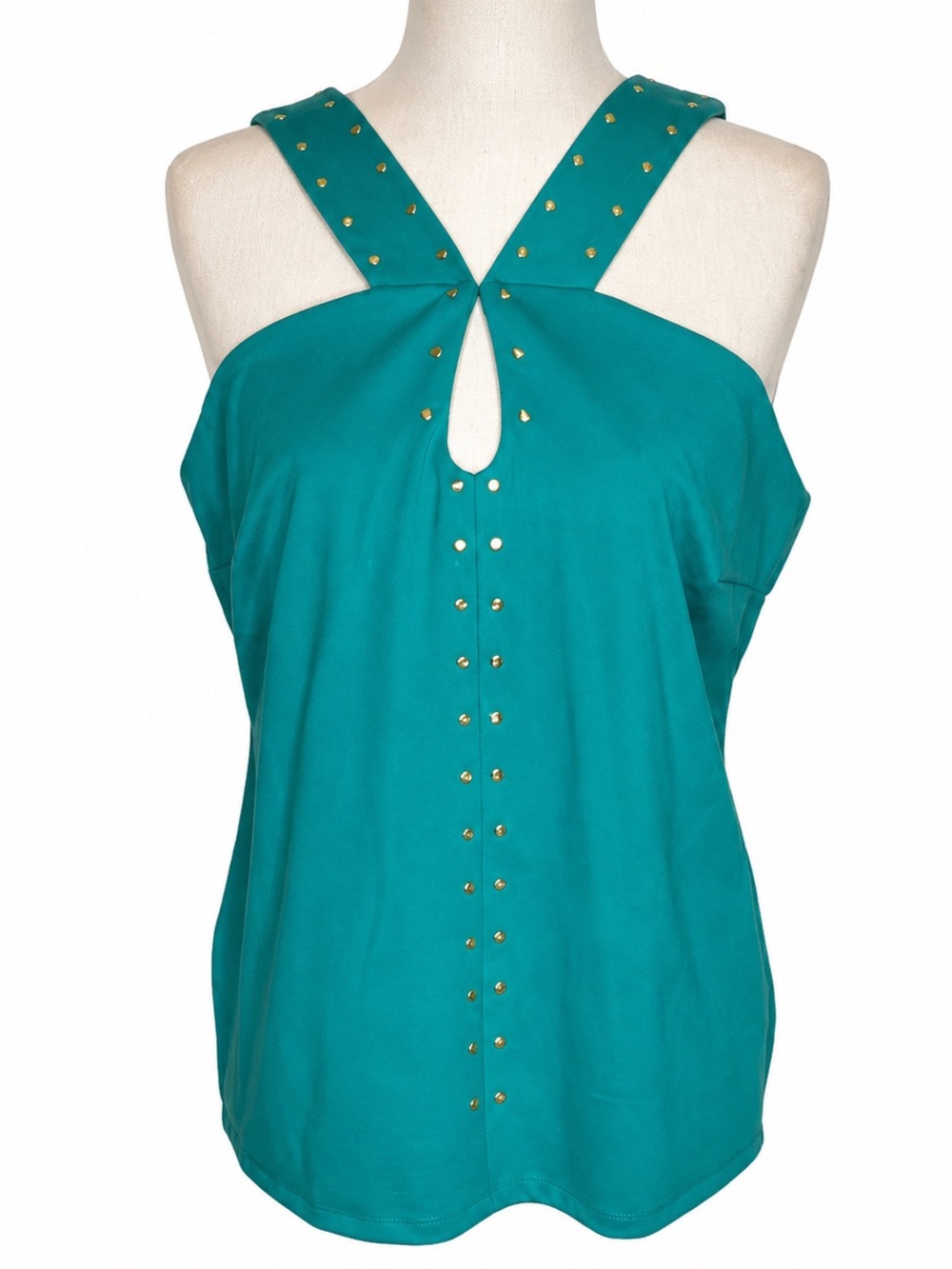 Gold Embellished Halter Tank Top